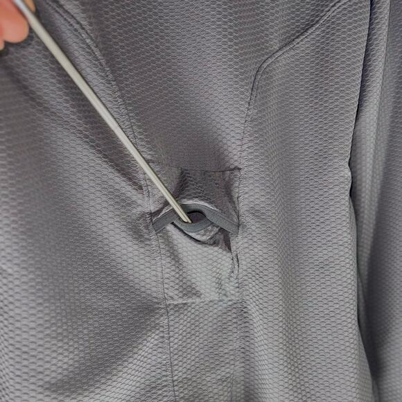 Nike Sphere Mens Medium Gray QTR Zip Long Sleeve Dry Shirt Textured Back Pocket - Picture 5 of 10